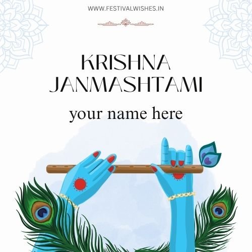 Janmashtami Card with Name – Share Divine Wishes Online